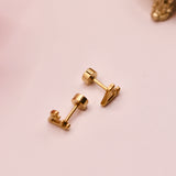 18k Gold Antler Stud Earrings