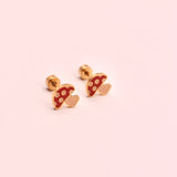 18k Gold Mushroom Stud Earrings