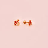 18k Gold Mushroom Stud Earrings