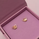 18k Gold Butterly Stud Earrings