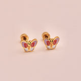 18k Gold Butterly Stud Earrings