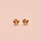 18k Gold Butterly Stud Earrings