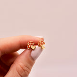 18k Gold Mushroom Stud Earrings