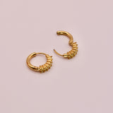 18k Gold Yellow Gem Hoop Earrings