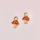 18k Gold Mushroom Charms