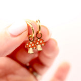 18k Gold Mushroom Charms