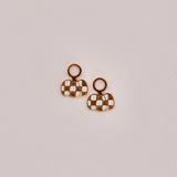 18k Gold Checkered Pumpkin Charms