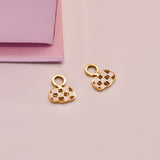 18k Gold Checkered Pumpkin Charms