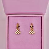 18k Gold Checkered Pumpkin Charms