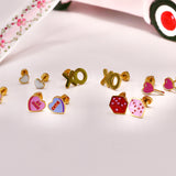 18k Gold Heart Sucker Stud Earrings