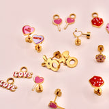 18k Gold Heart Sucker Stud Earrings