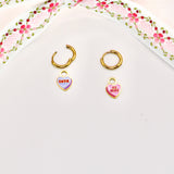 18k Gold Candy Heart Charms