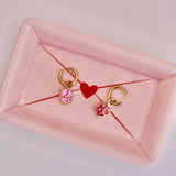 18k Gold Heart Dice Charms