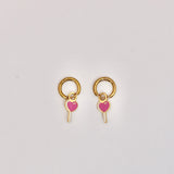 18k Gold Heart Sucker Charms