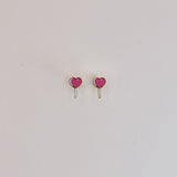 18k Gold Heart Sucker Stud Earrings