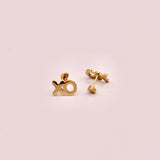 18k Gold XO Stud Earrings