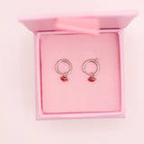 Silver Lips Huggie & Charm Earrings