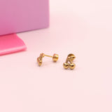 18k Gold Cherry Stud Earrings