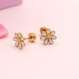 18k Gold Daisy Stud Earrings