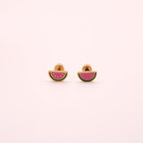 Watermelon 18k Gold Stud Earrings