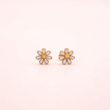 18k Gold Daisy Stud Earrings